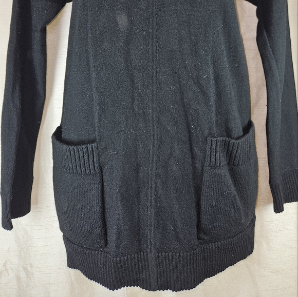 Talbots charcoal black Merino wool tunic turtleneck sweater Womens Medium - Picture 4 of 9